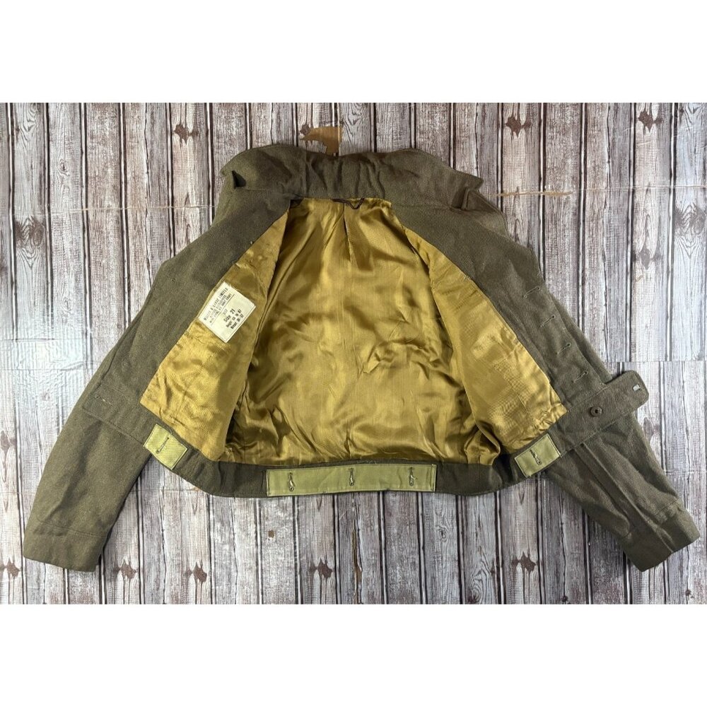Miller & Gabbe Ltd Us Army Wool Cropped Jacket Sz Large Green Khaki Vintage 1955 View 3